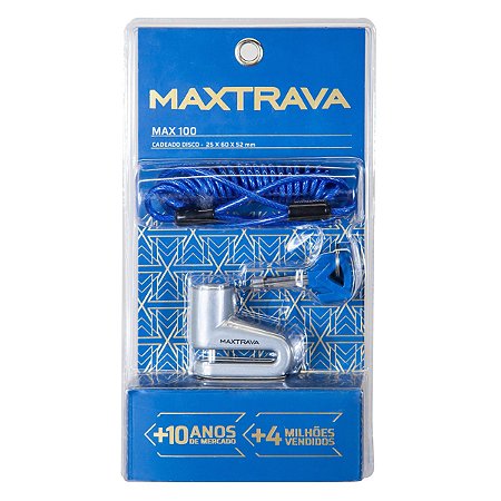Cadeado de Disco com Cabo 5.5mm MaxTrava MAX100