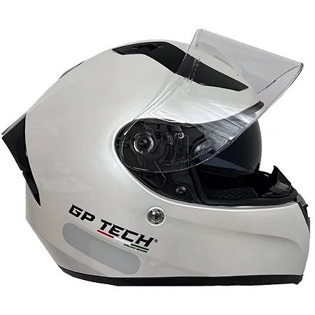 Capacete GP Tech V128 Monocolor SV Viseira Solar Branco Perolizado 58