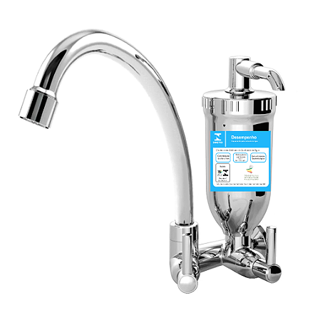 Torneira Filtro Cozinha Bica Móvel Parede ABS 1085 C-72 ¼ Vol