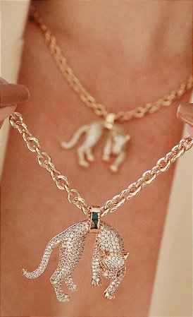 Colar Pantera Cravejado