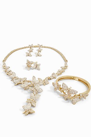 Conjunto Borboletas Cravejado