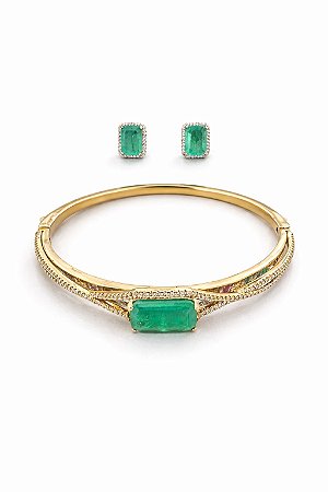 Conjunto Pedraria Turmalina Luxo