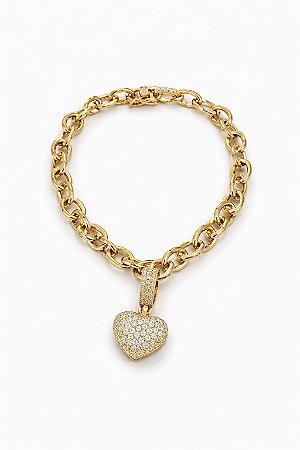 Pulseira Coração Cravejada