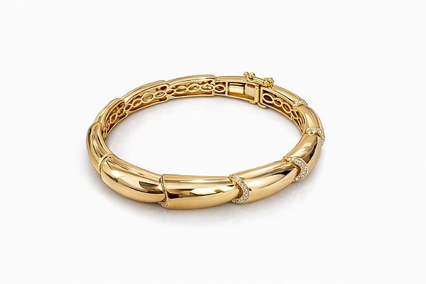 Bracelete Liso com Cravejado