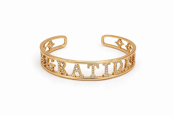Bracelete Gratidão Cravejado