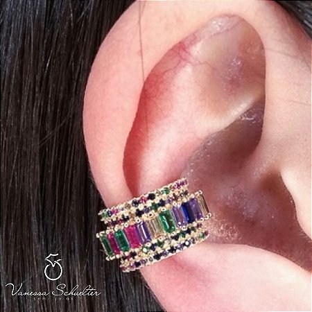 Piercing Fake colorido Cravejado