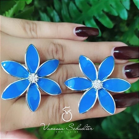 Brinco Flor Esmaltado