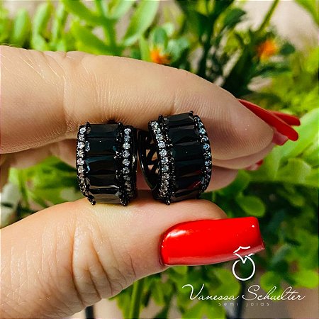 Brinco Argolas Cravejadas
