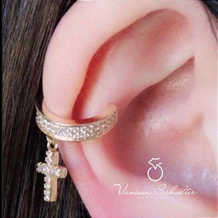 Piercing Fake Cruz Cravejado - Duplo