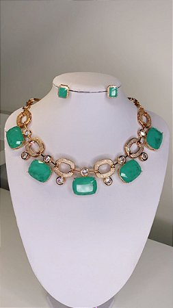 Conjunto Pedrarias Cravejado Luxo