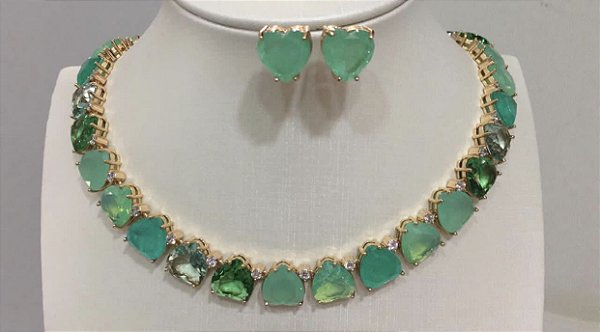 Conjunto Coração Pedrarias Luxo
