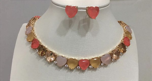 Conjunto Coração Pedrarias Luxo