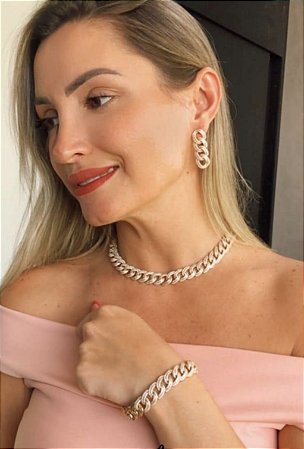 Conjunto Chocker Cravejado