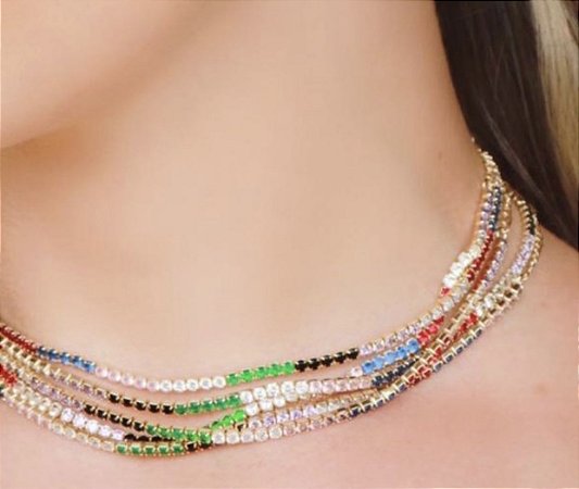 Chocker Colorido Cravejado