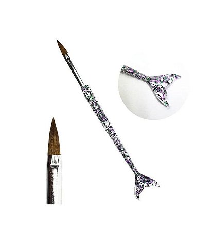 Pincel Lingua de Gato Sereia com Glitter