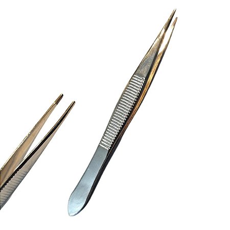 Pinça Agulha para Sobrancelhas Dourada