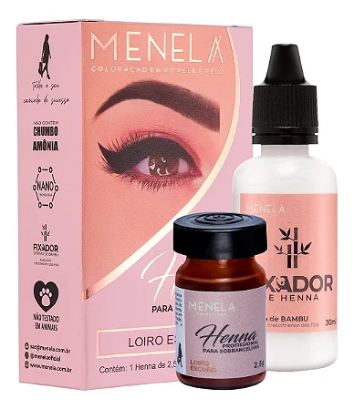 Henna Para Sobrancelhas Menela 2,5g + Fixador 15ml