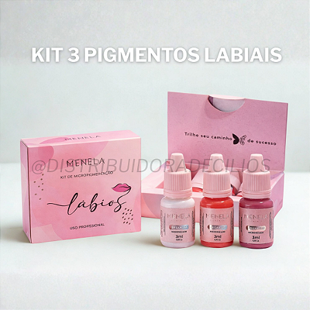 Kit 3 Pigmentos Lábios Menela