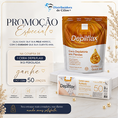 Cera Epilatória em Pérolas + 50 Lenços