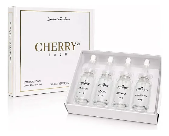Mini Kit Retenção Cherry 10ml (Primer, Aqua, Bruma e Finalizador)