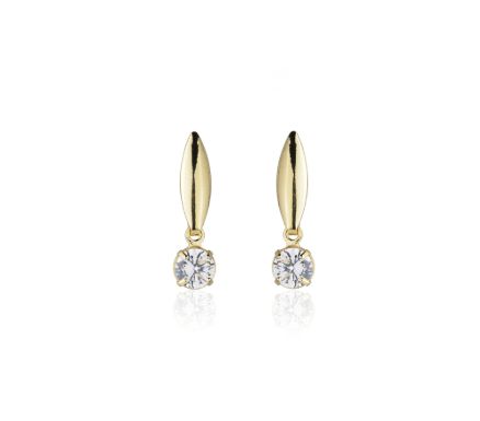 Brinco com pedrinha - Dourado!