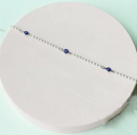 Choker pérola e olho grego - Prata!