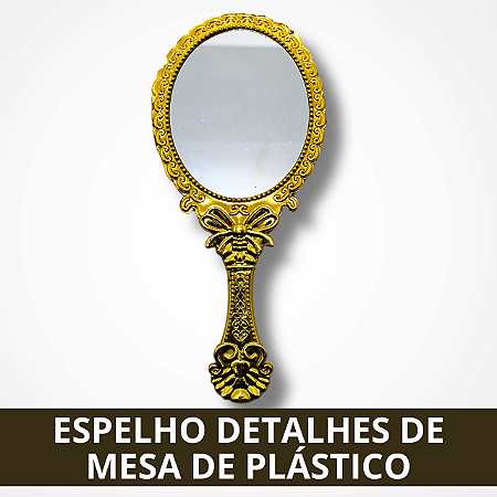 Espelho Detalhes de Mesa Plástico - Dourado