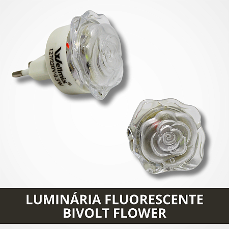 Luminária Noturna *Flower Rosa* LED Colorido Bivolt - Moment