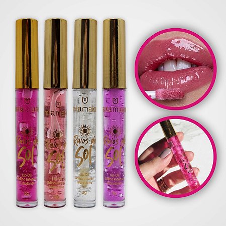 Mia Make Lip Oil Brilho Raios de Sol Intenso Hidratante.