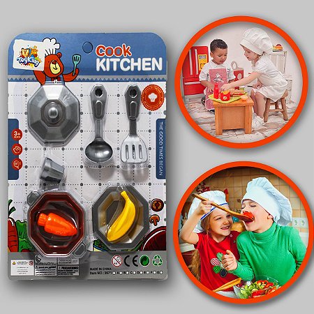 Kit Cozinha Infantil Com Panela e Utensílios