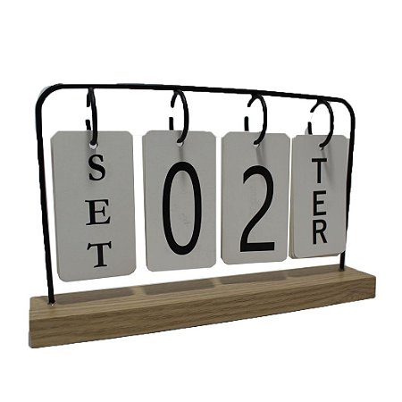 Calendário Dias, Dias da semana e Meses em Madeira Bruta