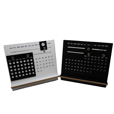 Calendário de Mesa Permanente Decoração MDF