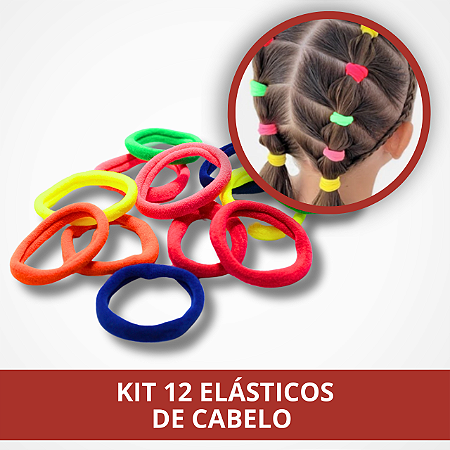 Kit 12 Elásticos De Cabelo Feminino Xuxinha Rabicó Colorido