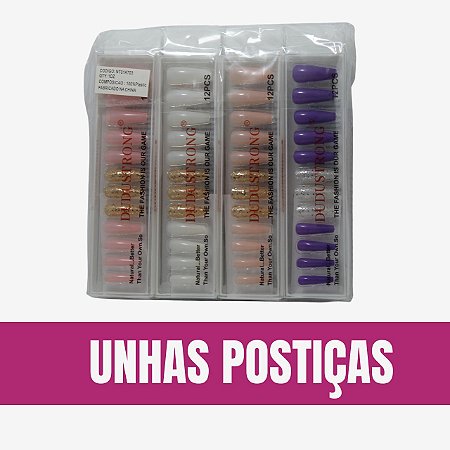 Unha Postiça Multi-Colorida com Variedades