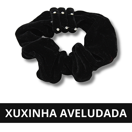 Xuxinha Aveludada Preta para Cabelo