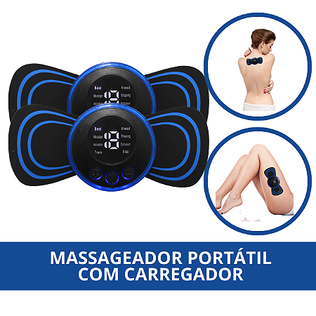 Mini Massageador Portátil Cor Azul