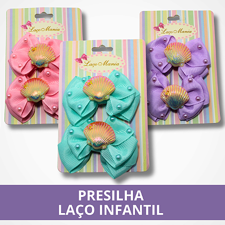 Laço Presilha Bico de Pato de Concha - Colorido