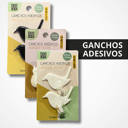 Gancho Adesivo em Formato de Pássaro e Gato