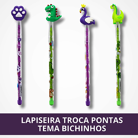 Lapiseira Troca de Pontas Tema Bichinhos