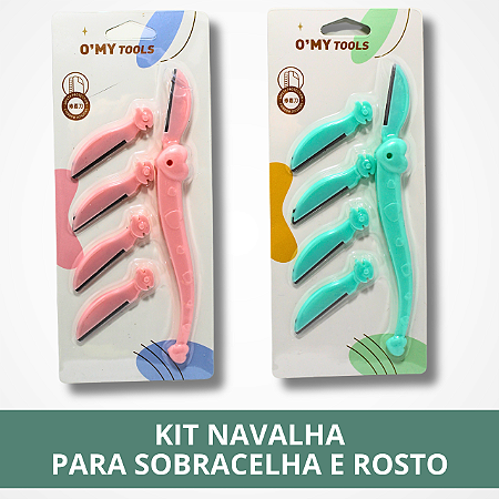 Kit Navalha para Sobrancelha e Rosto - Coração