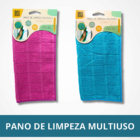 Pano de Limpeza Multiuso Poliéster - Colorido