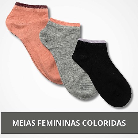 Meia Feminina Tamanho: 37-41 - Diferentes Cores