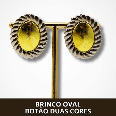 Brinco Tradicional Oval Botão Simples