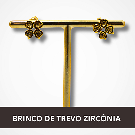Brincos Pequenos em Formato de Trevos Dourado