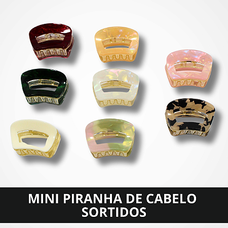 Mini Piranha Retangular de Cabelo Colorida - Envios Sortidos