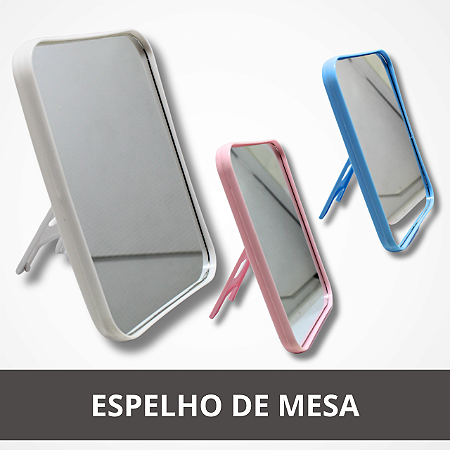 Espelho de Mesa Retangular de Plástico/Vidro