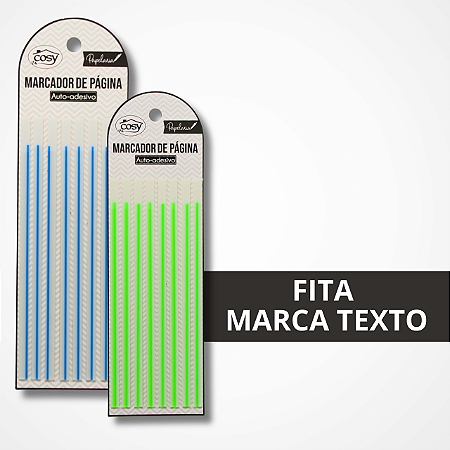 Fita Marca Texto Adesiva Cores Neon - Colorida