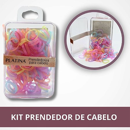 Kit Prendedores Elásticos de Cabelo - Platina