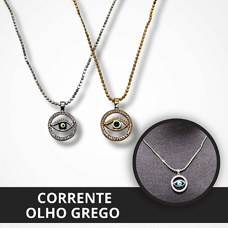 Corrente Olho Grego Cravejada