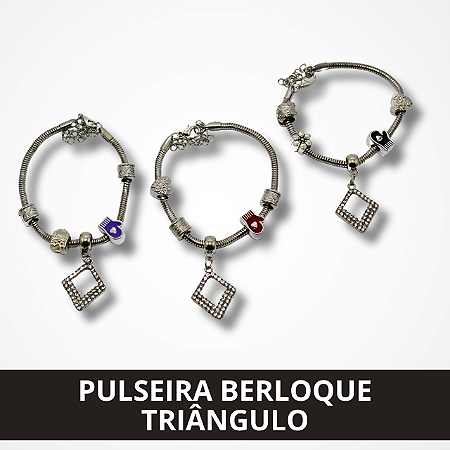Pulseira com Berloque de Triangulo - Prata Sortido